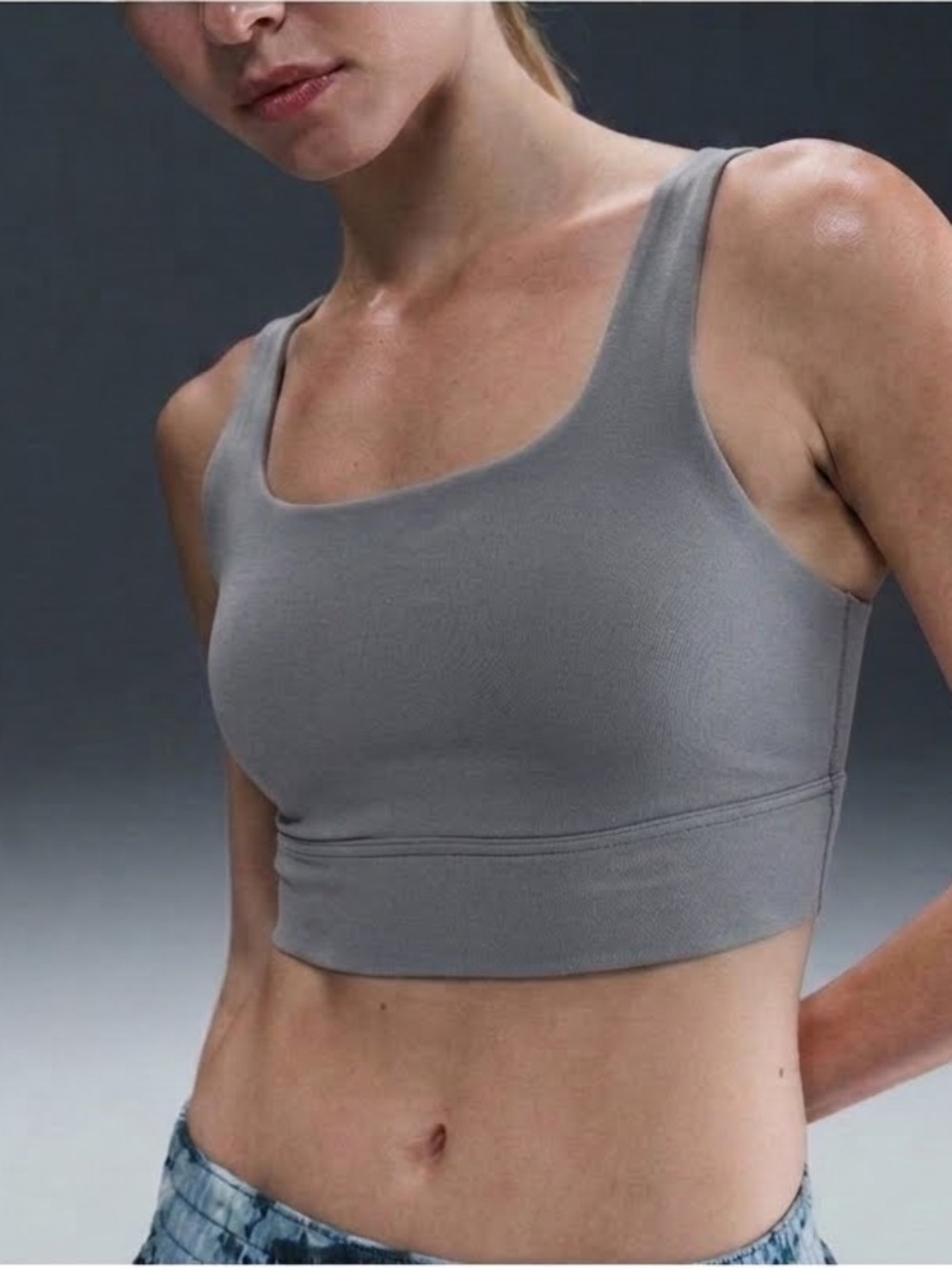 NIKE Gray Sports Bra Unpadded S Small EUC $68